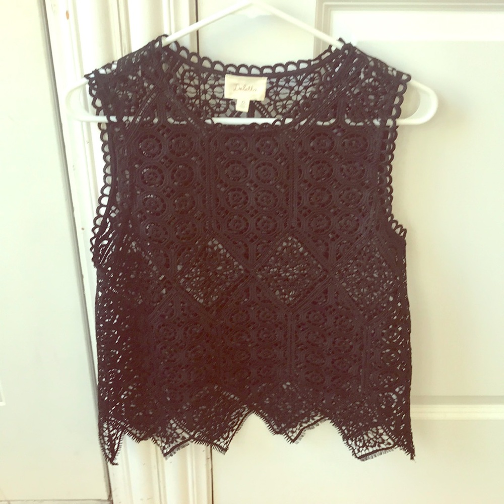 Anthropologie Black Lacy Tank
